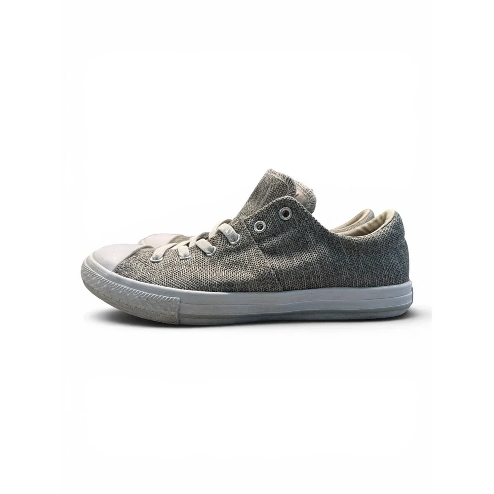 Converse All Star Grey Knit & White Low Top Sneakers Junior (Big Kids) Size 6